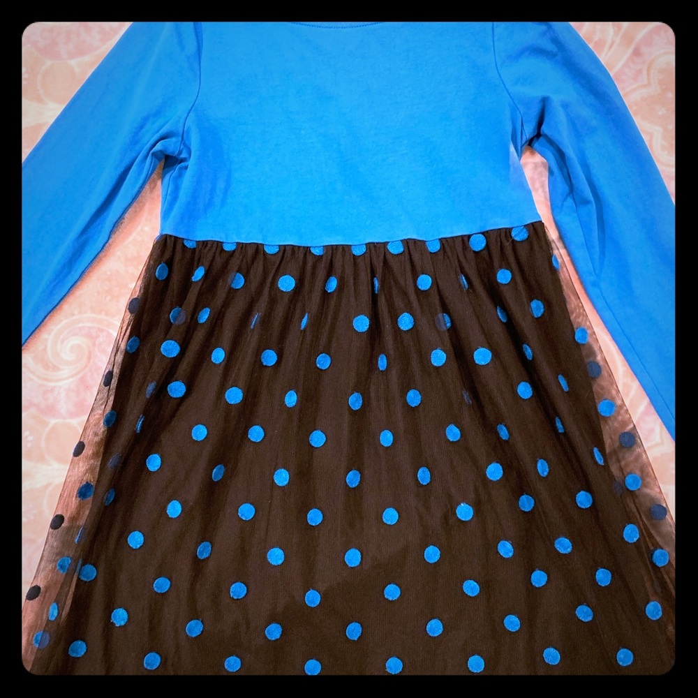 Girls Hanna Anderson blue polkadot dress